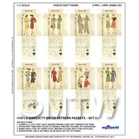 1/12th scale - 8 Miniature DIY Simplicity Dress Pattern Packets (DPDS01)