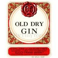1/12th scale - Old Dry Gin Miniature Dolls House Liqueur Label