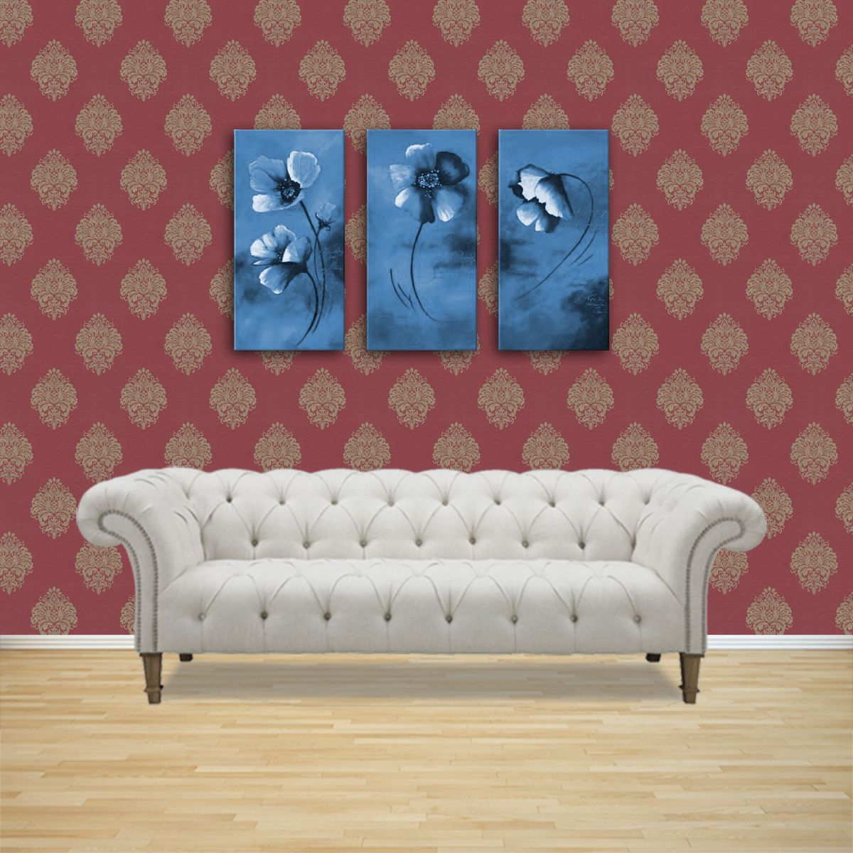 Dolls House Miniature Wallpaper - Dolls House Miniature Gold Floral