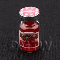 1/12th scale - Dolls House Miniature Handmade Resin Strawberry Jam Jar