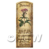 1/12th scale - Dolls House Herbalist/Apothecary Boneset Herb Long Colour Label