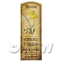 1/12th scale - Dolls House Herbalist/Apothecary Broom Herb Long Colour Label