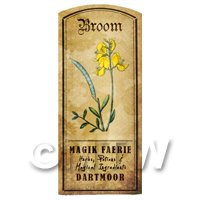 1/12th scale - Dolls House Herbalist/Apothecary Broom Herb Short Colour Label