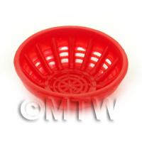 1/12th scale - Small Dark Red Dolls House Miniature Plastic Bowl