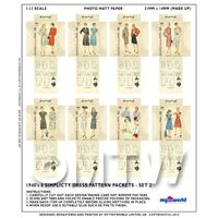 1/12th scale - 8 Miniature DIY Simplicity Dress Pattern Packets (DPDS02)