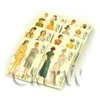 1/12th scale - 8 Dolls House Miniature McCall Dress Pattern Packets (DPPS07)