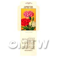 1/12th scale - Mixed Carnation Dolls House Miniature Seed Packet 