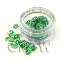 1/12th scale - Pot With 120 Mixed Green Flower Nail Art Slices