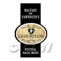 1/12th scale - Dolls House Miniature Love Potion Magic Label Style 2