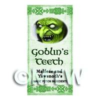 1/12th scale - Dolls House Miniature Goblins Teeth Magic Label (S3)