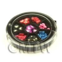 1/12th scale - 80 Assorted Nail Art Mixed Fun Slices In a Wheel Set 1