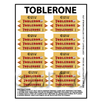 1/12th scale - Dolls House Miniature Packaging Sheet of 8 Toblerone Boxes
