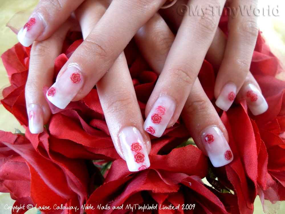 nails art design. Pink Rose Nail Art Gel