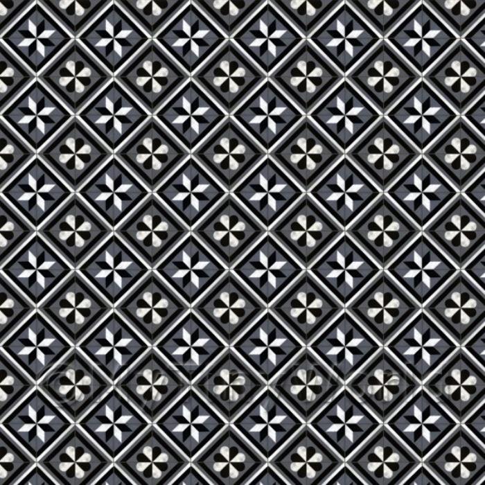Miniature Charcoal And Grey Geometric Design Tile Sheet With Dark Grout