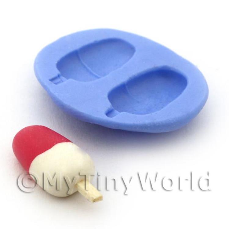Dolls House Miniature 2 Part Reusable Ice Lolly Silicone Mould