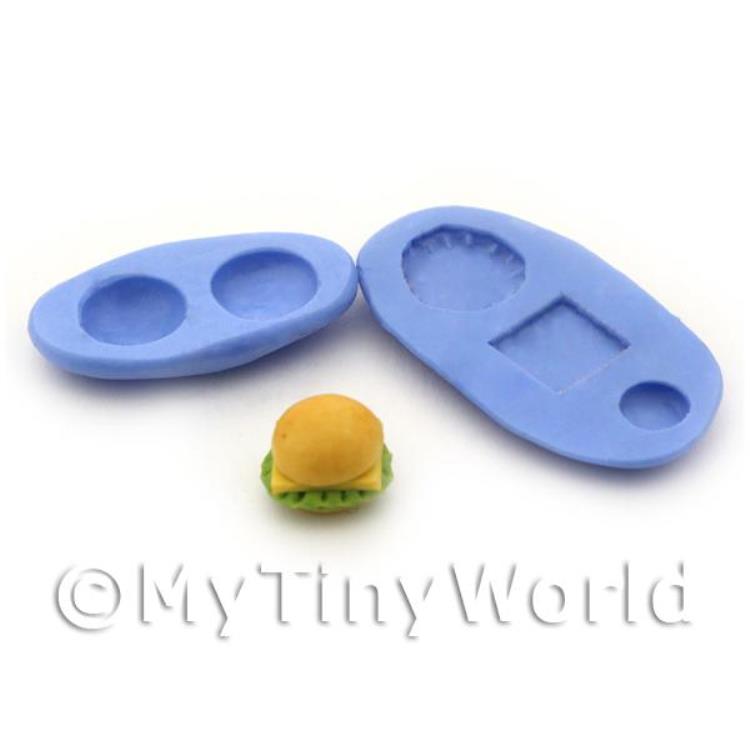 Dolls House Miniature 5 Part Cheeseburger Reusable Silicone Mould