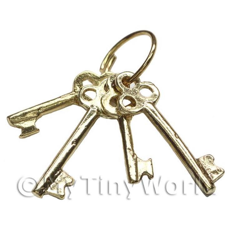 Dolls House Miniature 1:12th Scale Bunch Of Loose Brass Keys