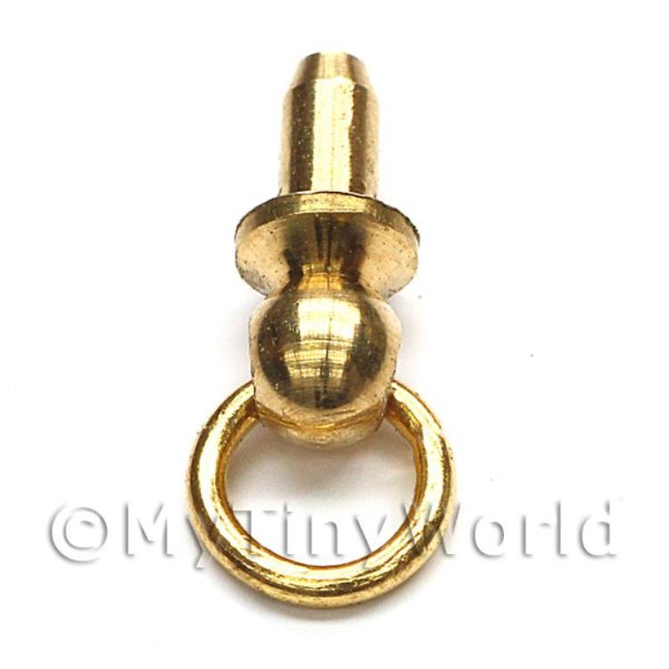 2 x Dolls House Miniature 1:12th Scale Small Drawer Brass Ring Handle
