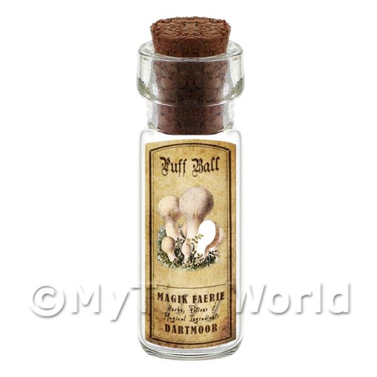 Dolls House Apothecary Puff Ball Fungi Bottle And Colour Label