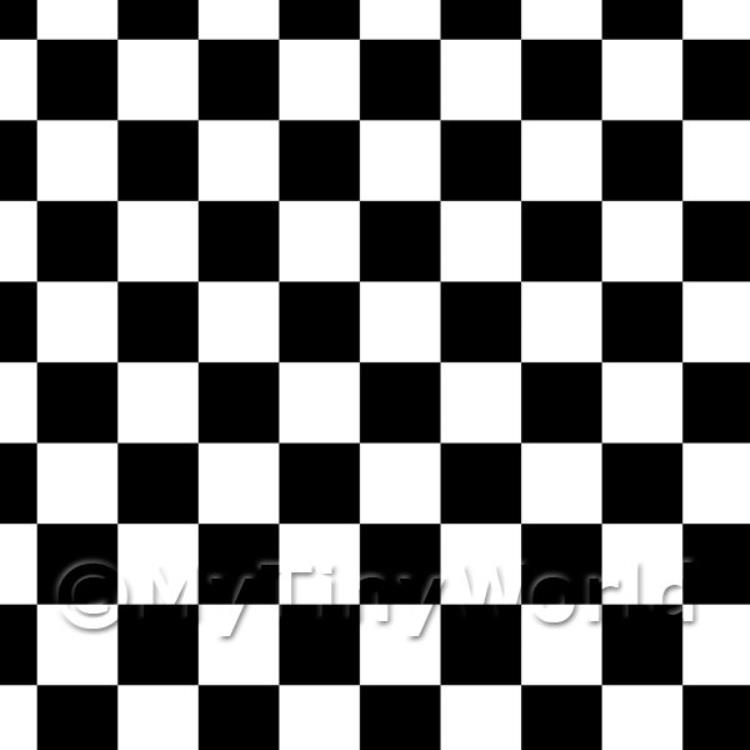 Miniature Classic Black And White Large Checkerboard Design Tile Sheet