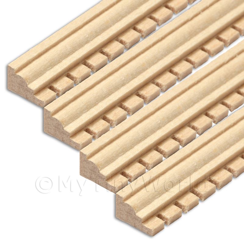 Dolls House miniatura in legno 11 mm Stile Battiscopa 3