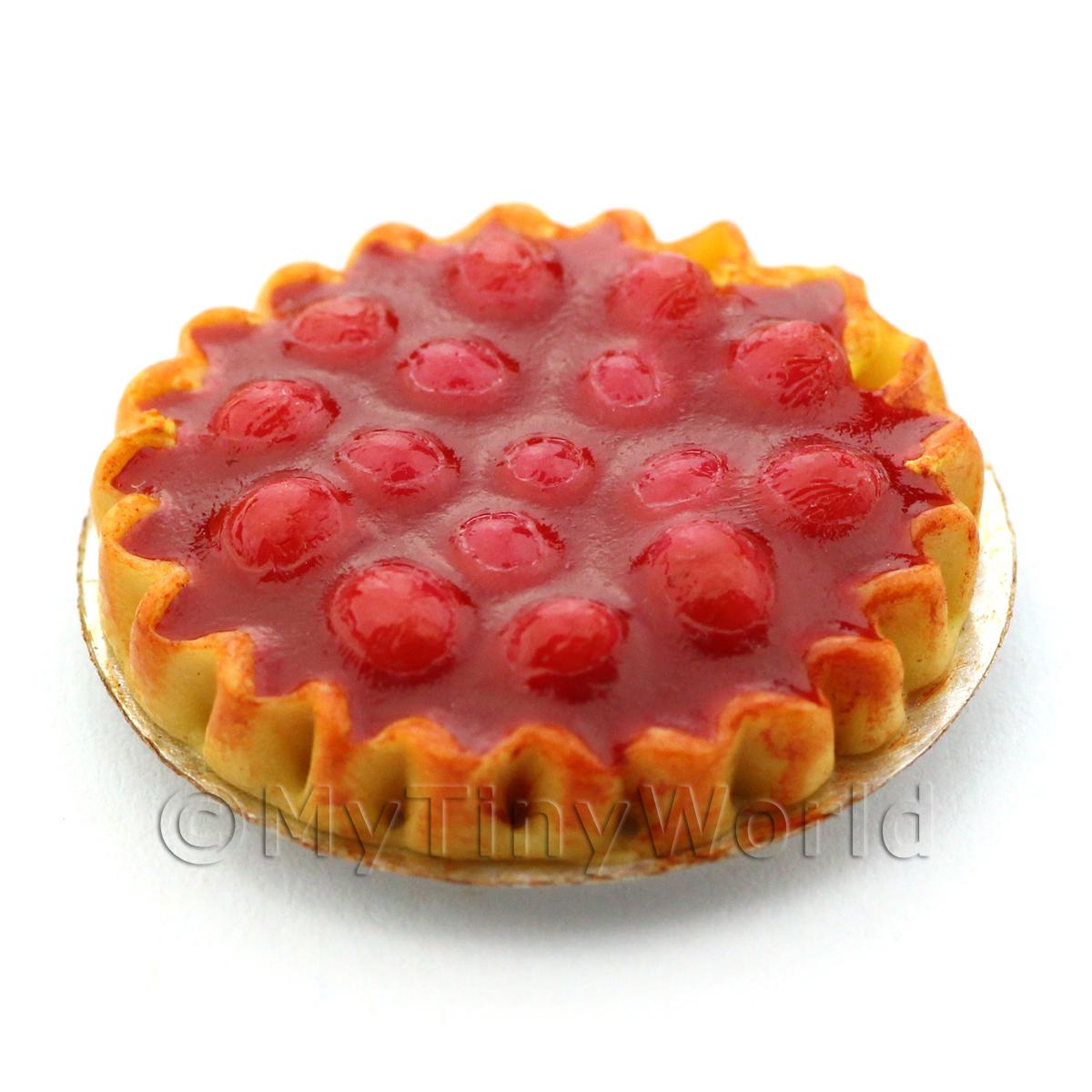 Dolls House Miniature Deep Filled Strawberry Pie 