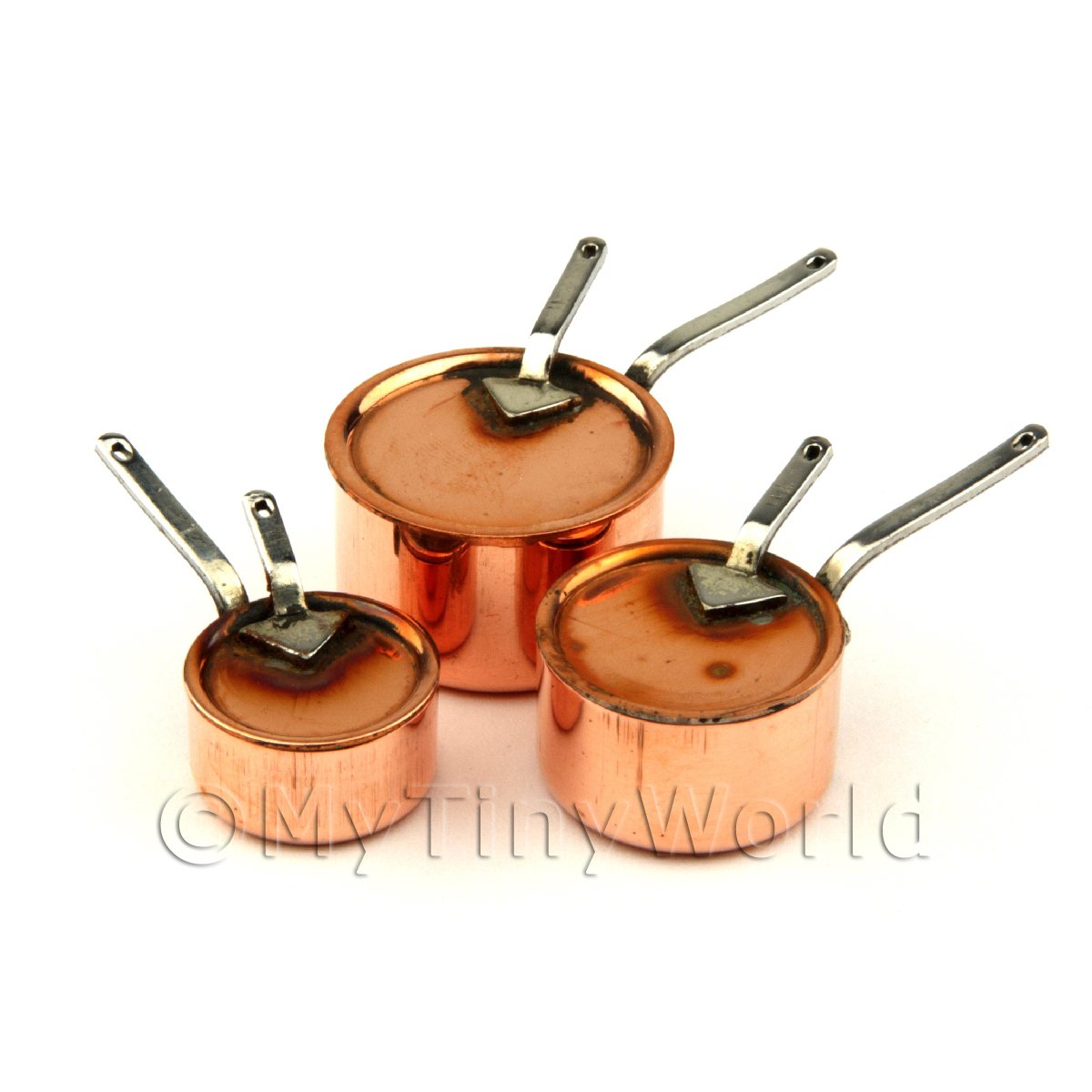 Dolls House Metal and Copper [EOL]Dolls House Miniature Set Of 3