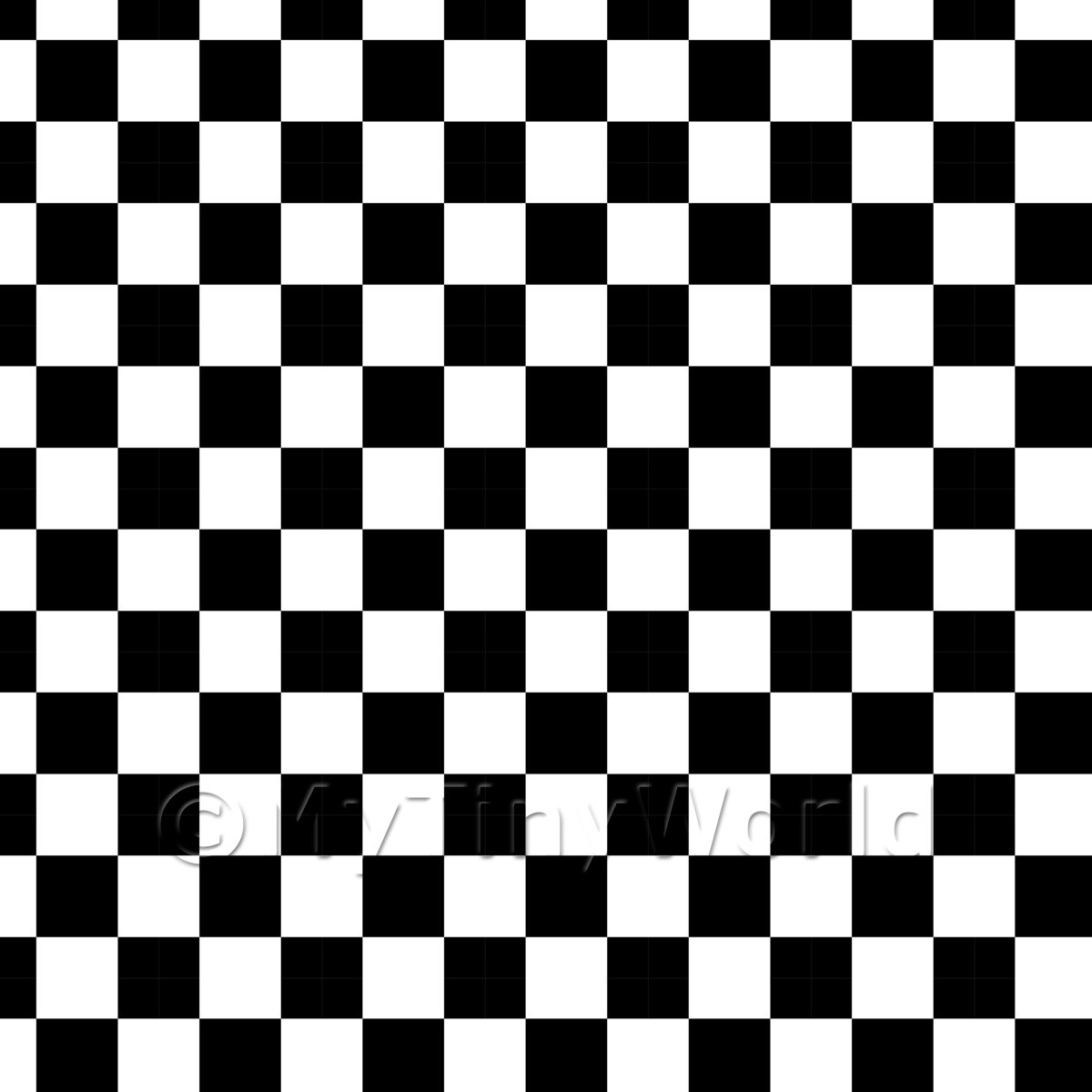 1:12th Classic Black And White Checkerboard Design Tile Sheet 