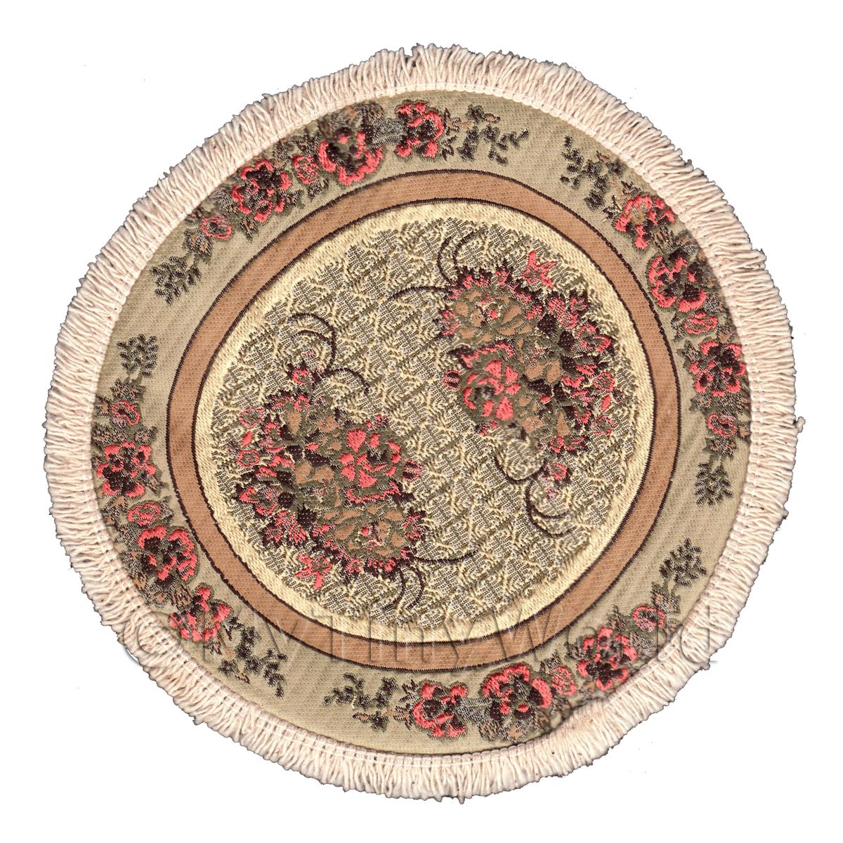 Dolls House Rugs and Carpets Dolls House Medium 17th Century Round Carpet / Rug (17MRD01