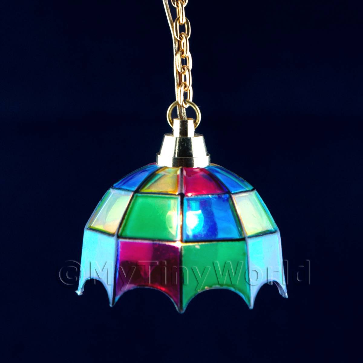 Dolls House Electric Lights [EOL]Stained Glass Dolls House Miniature