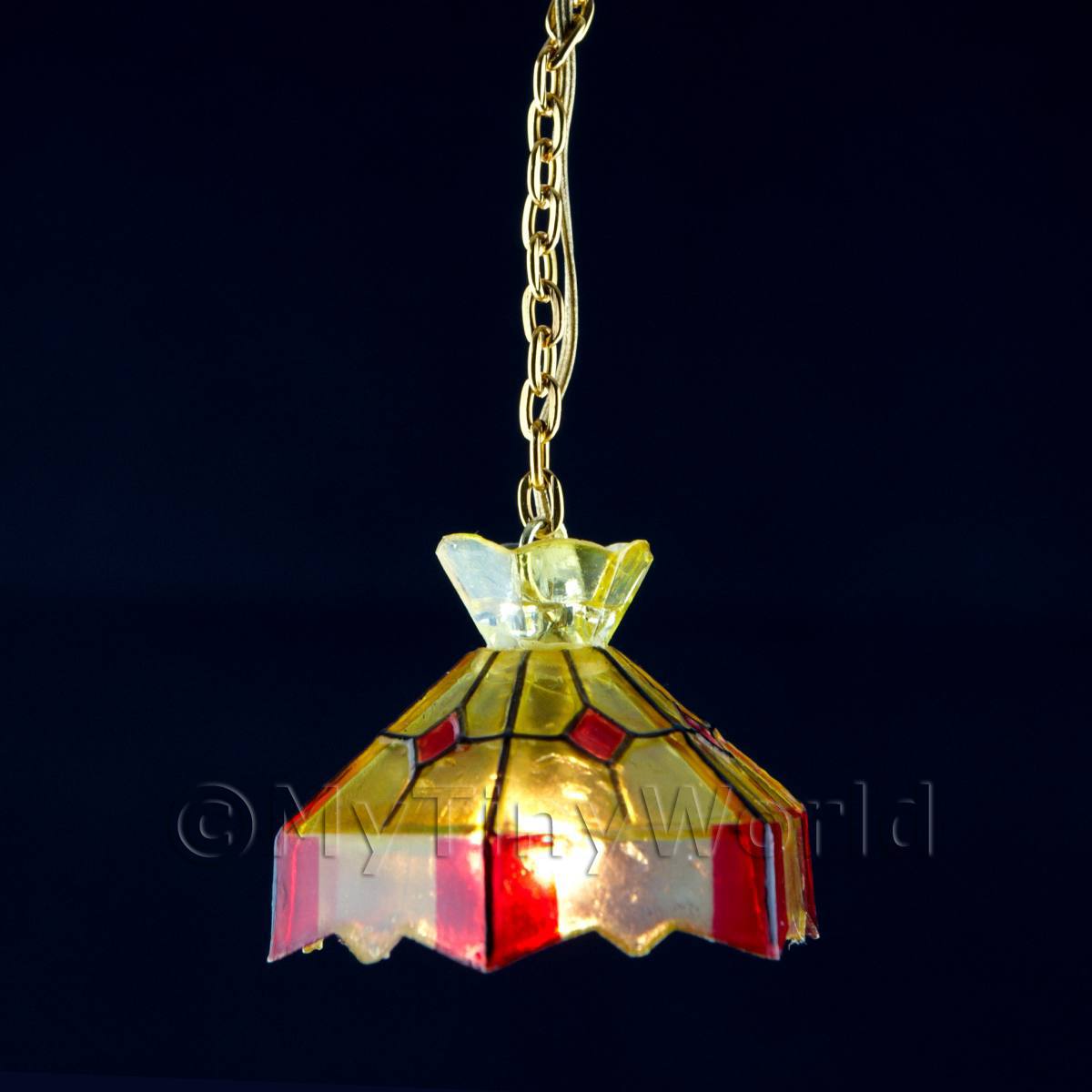 Dolls House Electric Lights [EOL]Dolls House Miniature Yellow Tiffany