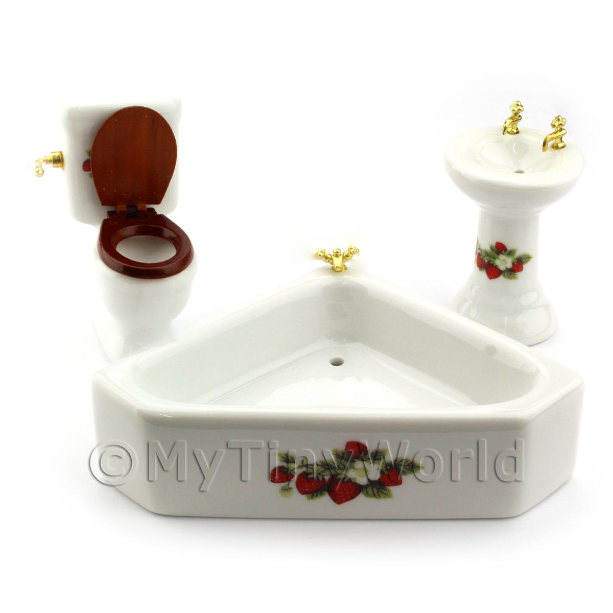 Dolls House Bathroom [EOL]Dolls House Miniature Corner Bath Bathroom