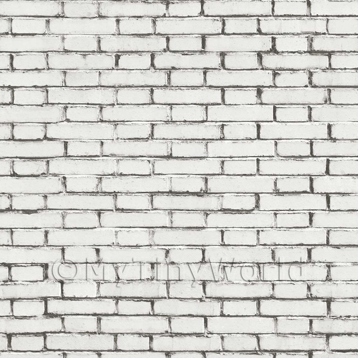 Dolls House Miniature White Painted Brick Pattern Cladding 1:12th Scale 
