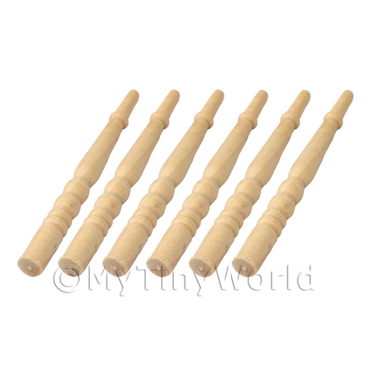 style 5 6 X Dolls House Miniature Rounded Long Wood Spindles