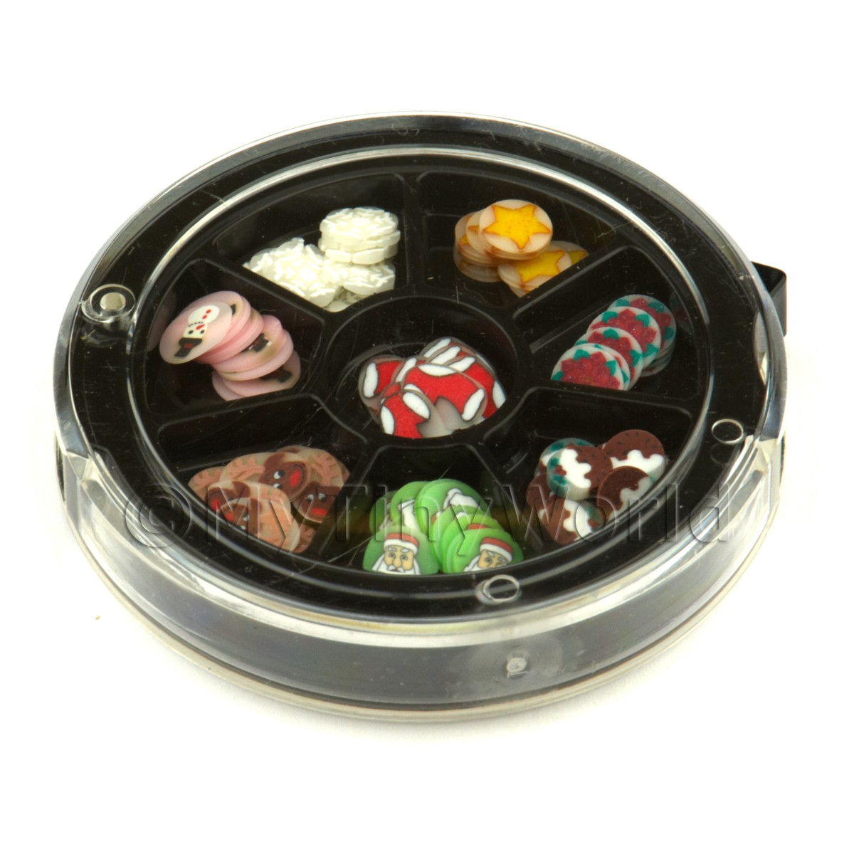 80 Assorted Nail Art Christmas Slices in A Wheel