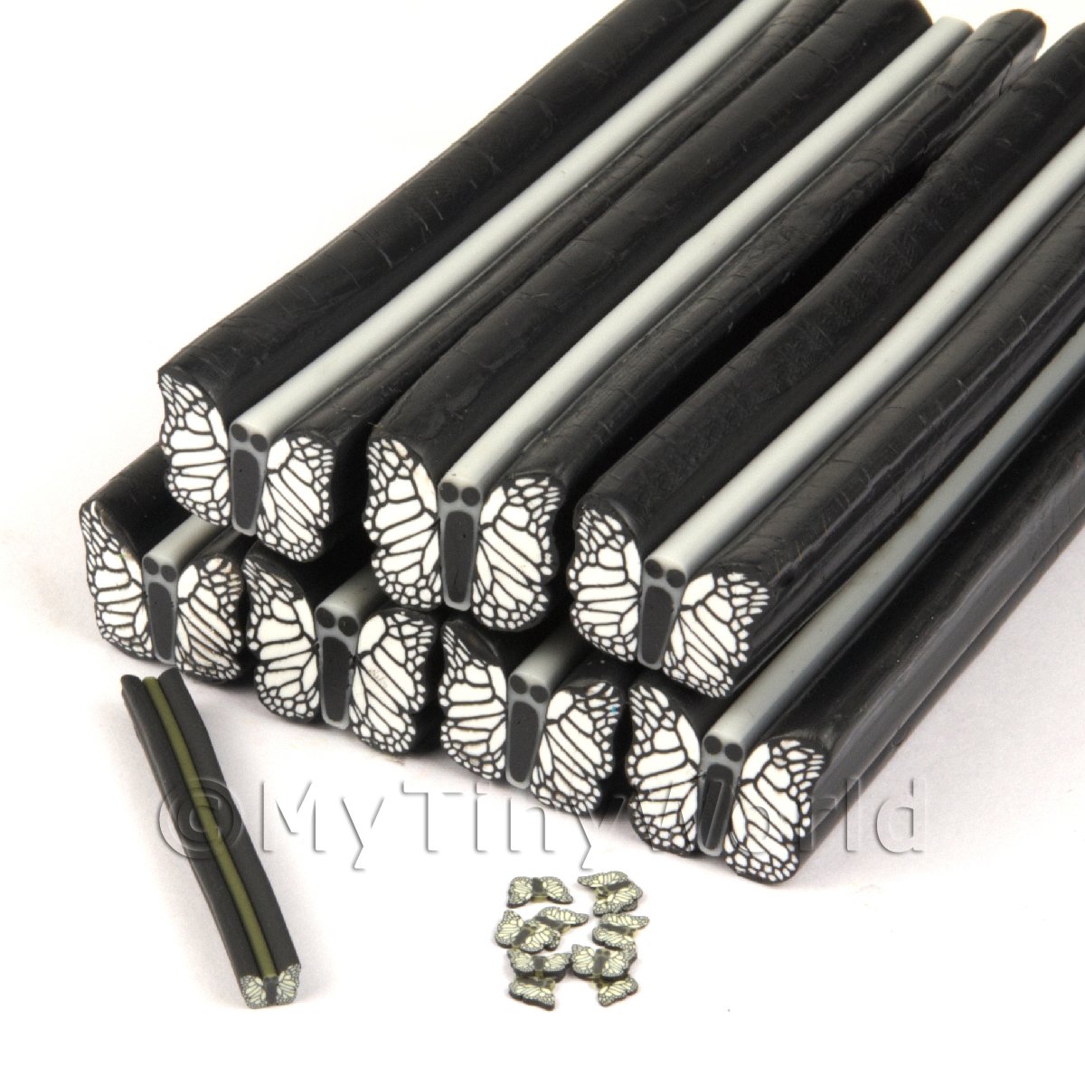 Unbaked Black Butterfly Cane Nail Art And Jewellery Unc24 