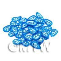 50 Blue And White Leaf Cane Slices - Nail Art (FNS03)