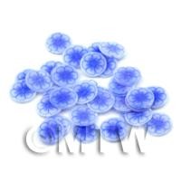 50 Blue Flower Cane Slices - Nail Art (FNS17)