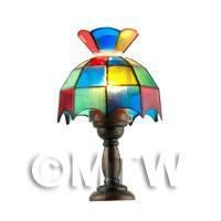 Dolls House Miniature Multi Clear Coloured Tiffany Lamp