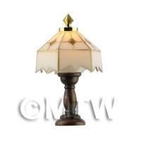 Dolls House Miniature White Tiffany Table Lamp