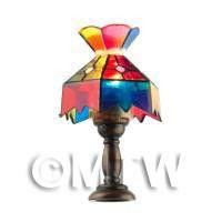 Dolls House Miniature Multi-Coloured Tiffany Table Lamp