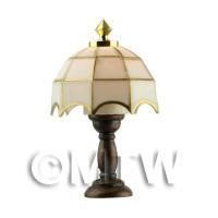 Dolls House Miniature White Tiffany Lamp