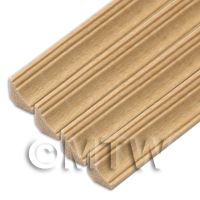 4 x Dolls House Miniature 45cm Wood Cornice / Coving (Style 6)