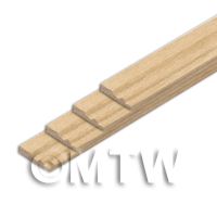 4 x Dolls House Miniature 9mm Wood Skirting Board (Style 1)