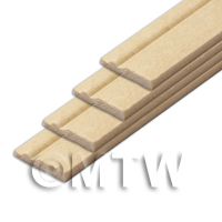 4 x Dolls House Miniature 15mm Wood Skirting Board (Style 2)