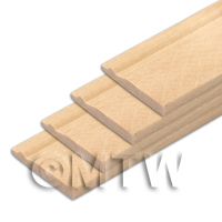 4 x Dolls House Miniature 20mm Wood Skirting Board (Style 4)