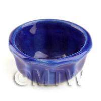 Dolls House Miniature Handmade Dark Blue Large Mixing Bowl