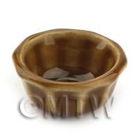 Dolls House Miniature Handmade Olive Brown Large Mixing Bowl