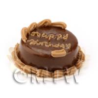 Dolls House Miniature Chocolate Cake With Writing 