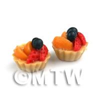 Dolls House Miniature Loose Handmade Strawberry and Peach Tart